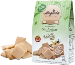 GALLETAS SIN TACC SIN AZÚCAR AGREGADA SABOR VAINILLA X 120 GR ANGIOLA