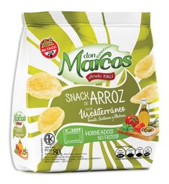 SNACK DE ARROZ SABOR MEDITERRANEO SIN TACC X 80 GR DON MARCOS