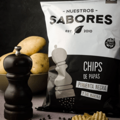 CHIPS DE PAPAS CON PIMIENTA NEGRA SIN TACC X 80GR NUESTROS SABORES