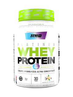 PROTEINA WHEY PROTEIN ISOLATE-HIDROLIZED-ULTRA CONCENTRATE SABOR FRUTILLA X 907GR STAR NUTRITION