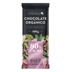 CHOCOLATE ORGÁNICO 80% CACAO X 100GR COLONIAL - comprar online