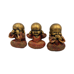 TRIO BUDA SABEDORIA CEGO SURDO E MUDO 8CM