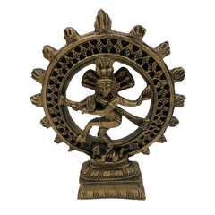 Shiva Nataraj Na Roda De Fogo 19cm (dourada)