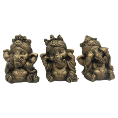 TRIO GANESHA SABEDORIA CEGO SURDO E MUDO