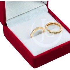 Aros argolla con cúbics - Oro 18k - 15mm 2Grs - comprar online