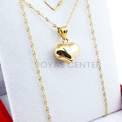 Cadena con dije corazón - oro 18k