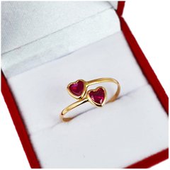 Anillo Oro 18Kts Doble Corazon con Piedras Varios Colores 1,3 Grs - tienda online