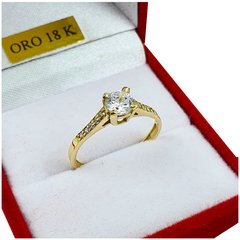 Anillo De Oro 18k Cintillo Compromiso Casamiento Dama 1.9Grs 4 Grifas - comprar online