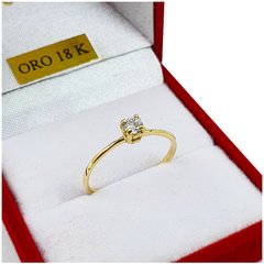 Anillo De Oro 18k Cintillo Compromiso Casamiento Dama 1,1Grs 4 Grifas - comprar online