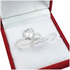 Anillo Plata 925 Modelo Doble Corazón Con Piedra Cubic Ai9 - tienda online