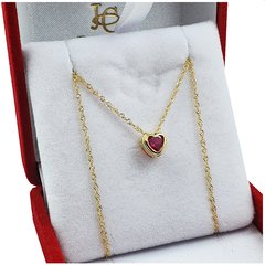 Conjunto Oro 18k Cadena Singapur Corazón Pasante Dczp06 1,6Grs - comprar online