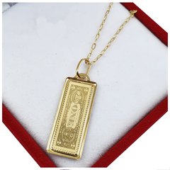 Collar Dolar Oro 18kts Billete 1 Dolar Dinero 1,1gr Cadena 60Cm 1,8Grs en internet