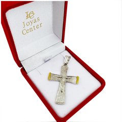 Dije Plata Y Oro 18kts Cruz Jesucristo Religioso - - comprar online