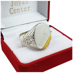 Anillo Sello Plata Y Oro 18kts Grabado Hombre Macizo 707 - - tienda online