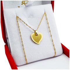 Cadena con dije corazón - oro 18k - 1,6Grs