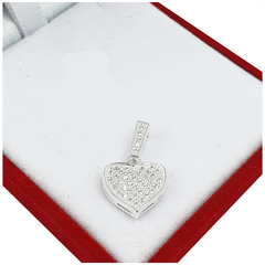 Dije Corazon Plata 925 Mujer Amor Con Piedras - 1,6Gr -