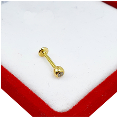 Piercing Labio Oro 18 Kt Para Mujer Hombre Bolita Con Piedra 0.8Gr - comprar online