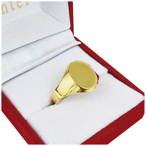 Anillo Oro 18k Sello Oval 2 Gramos Joyas Center