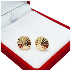 Aros Facetados Grandes Oro 18 K 1,3 Gr C/rosca