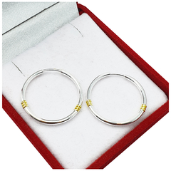 Aros Plata Y Oro 20mm Cubanos Argollas Resistentes -