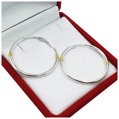 Aros Plata Y Oro 25mm Cubanos Argollas Resistentes -