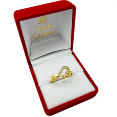 Anillo Oro 18kts Grueso Con Piedras Corazones 2,9 Grs - Joyas Center