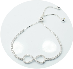 Pulsera Amor Plata 925 Infinito Regulable Amor Joyas 5,3gr -