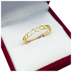 Anillo Oro 18 K Solitario Corazón 15 Años Mamá Joyas 0,6Grs