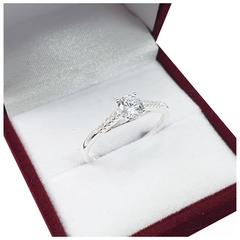 Anillo Cintillo Plata 925 Boda Compromiso Cintillo FG39 -