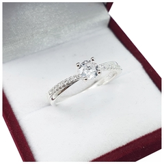 Anillo Cintillo Plata 925 Boda Compromiso Cintillo MB28 -