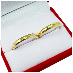 ALIANZAS DE PLATA 925 Y ORO 18K AMARILLO MODELO M3D3 CON GRABADO DE CADA ALIANZA