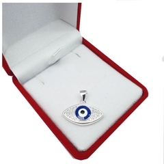 Conjunto Cadena Y Dije Ojo Turco Plata 925 Con Cubic Mujer - 3,8 Grs - - Joyas Center