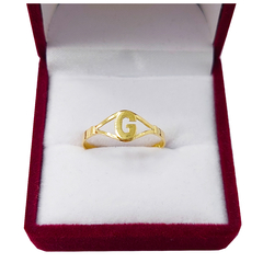 Anillo con inicial - Oro 18kts 1gr - comprar online