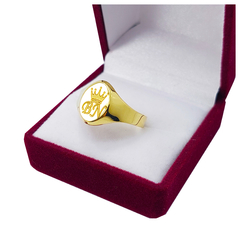 Anillo Unisex Oro 18k Sello Oval 3g Grabado S/cargo - Joyas Center