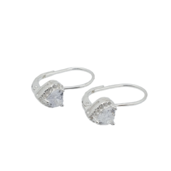 Aros Argolla Plata 925 Colgantes Con Piedra Corazon - - comprar online