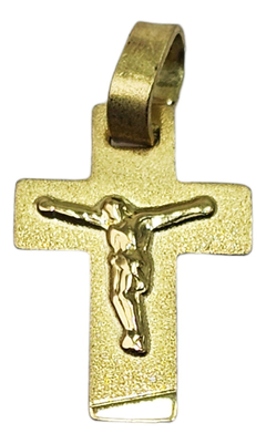 Dije Cruz Oro 18kts Cr18 Con Cristo En Relieve 9x15 Mm - comprar online