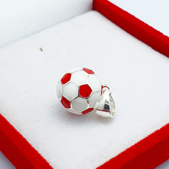 Dije Pelota De Futbol Plata 925 Deporte Joyas Rojo Y Blanco -