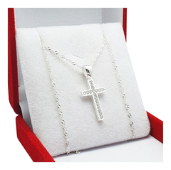 Conjunto Cadena Con Cruz Regalo Plata 925 Regalo Mujer -