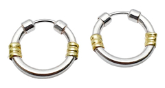 Aros Plata Y Oro 13mm Cubanos Argollas Resistentes -