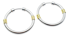 Aros Plata Y Oro 20mm Cubanos Argollas Resistentes -