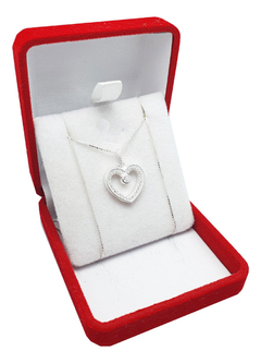 Conjunto Plata 925 Corazón Piedras + Cadena Veneciana 45 Cm - 3.4Grs - - comprar online