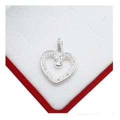 Conjunto Plata 925 Corazón Piedras + Cadena Veneciana 45 Cm - 3.4Grs - en internet