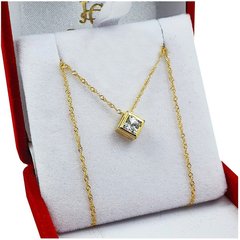 Conjunto Oro 18k Dije Pasante 0.6 Gramos + Cadena Y Estuche - 1,6Grs