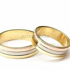 Alianzas Oro 18k - 7 Grs - Tricolor - Cintillo de regalo - Compromiso - Casamiento - comprar online