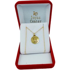 Conjunto Oro 18k Ángel de la Guarda Redondo Bautismo Comunión 1Gr - comprar online