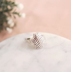 Anillo Inflado Cruz Plata 925