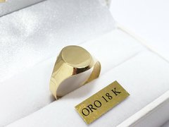 Anillo Unisex Oro 18k Sello Oval 3g Grabado S/cargo - comprar online