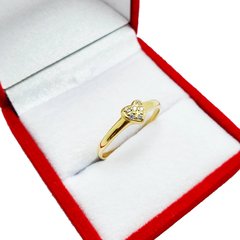 Anillo Oro 18 Kts Solitario Corazón Con Piedras 1,7Grs en internet