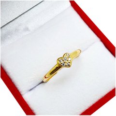 Anillo Oro 18 Kts Solitario Corazón Con Piedras 1,7Grs