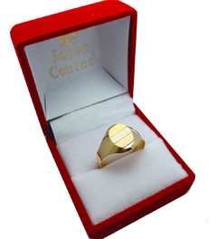 Anillo Sello Oro 18k Modelo Mesada Tricolor Encamisado 2.2g